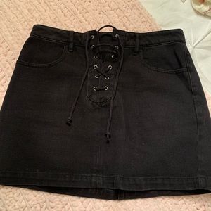 Kendall & Kylie Black Jean Mini Skirt